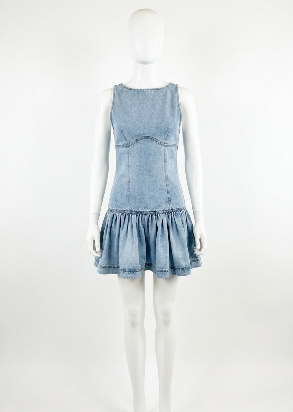 NEW SOFIE THE LABEL denim mini dress in blue